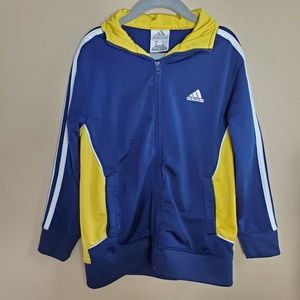 ADIDAS Navy Yellow Zipper 3 Stripe Jacket 6